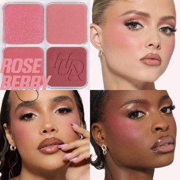 Huda Beauty Blush Filter Blurring Blushlighters Palette Rose Berry Палетка для обличчя рум'яна і хайлайтер 125781 фото